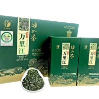 2025年青島特產(chǎn)嶗山綠茶萬里江江雪二星新茶250克禮盒裝綠茶