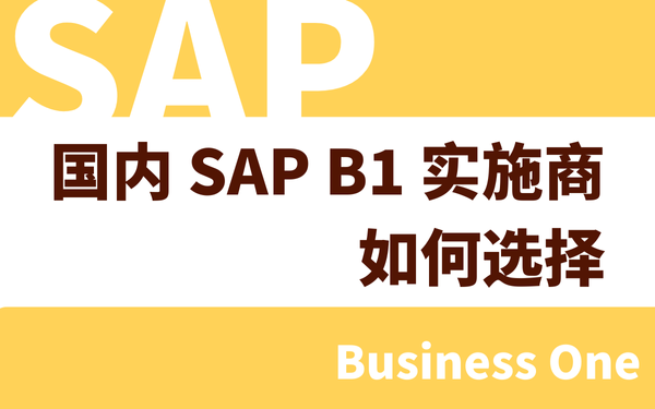 國內(nèi)SAP B1實施商如何選擇？
